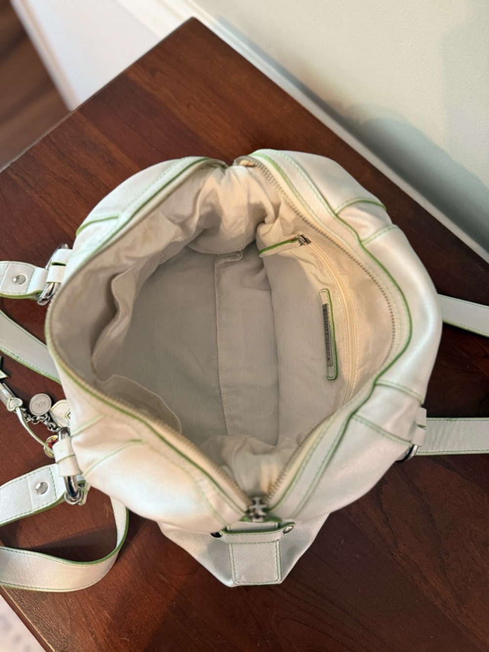 Elliott Lucca Pearly White Leather Shoulder Bag | Y2K Charm Bag Spring Summer 🤍 - Picture 8 of 16